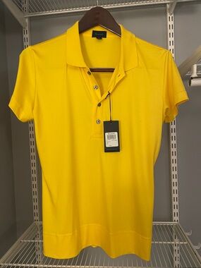Façonnable Bright Yellow women size L Polo shirt NWT